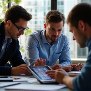 Equipo de soporte técnico analizando datos